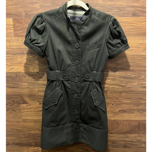 Women's Jill Stuart Dress Military Utility Mini Dress Army Green Unique Size 0 - Picture 1 of 6